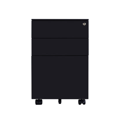 MARLO 3 Drawer Mobile Pedestal Cabinet - Black