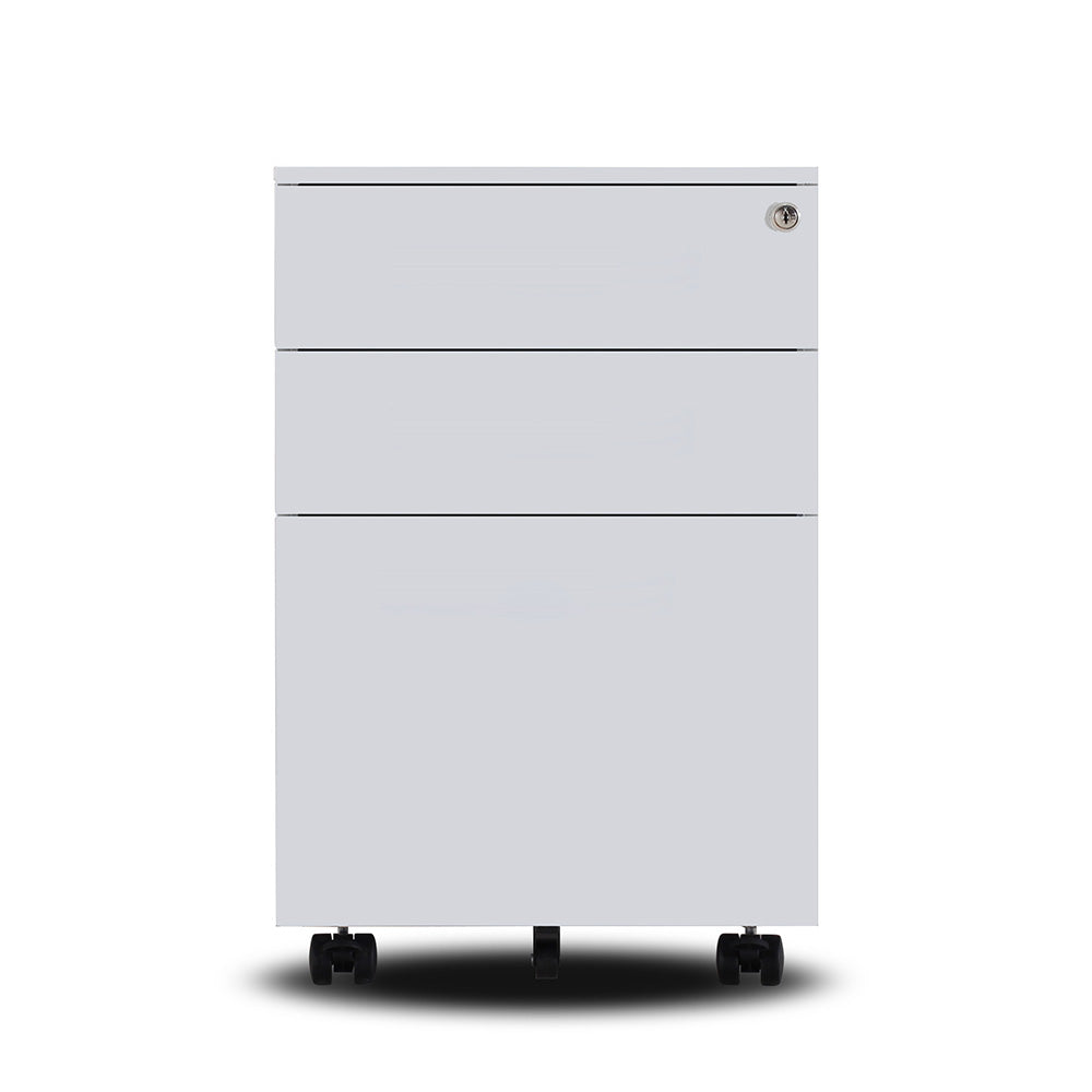 MARLO 3 Drawer Mobile Pedestal Cabinet - White