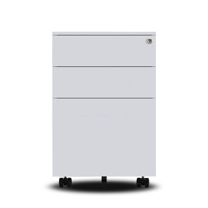 MARLO 3 Drawer Mobile Pedestal Cabinet - White