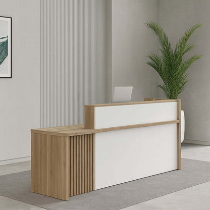 KNOX Reception Desk 240cm Left Panel - Oak