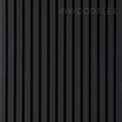 WOODFLEX Flexible Acoustic Wood Slat Wall Panel - Black Coated - 3000mm x 600mm