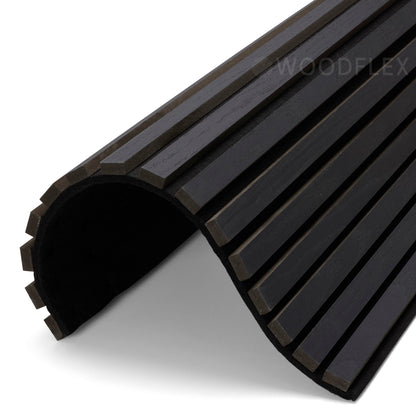 WOODFLEX Flexible Acoustic Wood Slat Wall Panel - Black Coated - 3000mm x 600mm