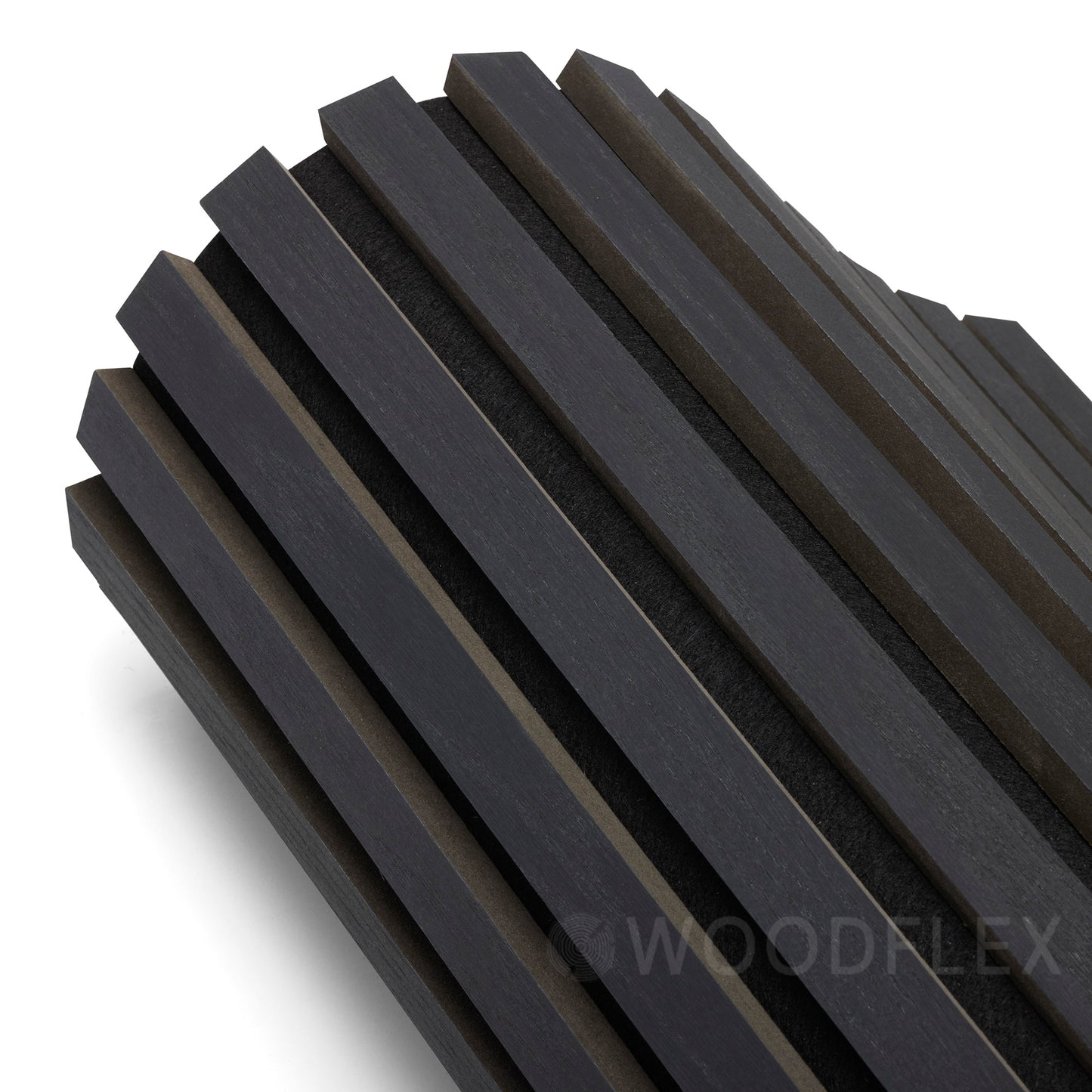 WOODFLEX Flexible Acoustic Wood Slat Wall Panel - Black Coated - 3000mm x 600mm