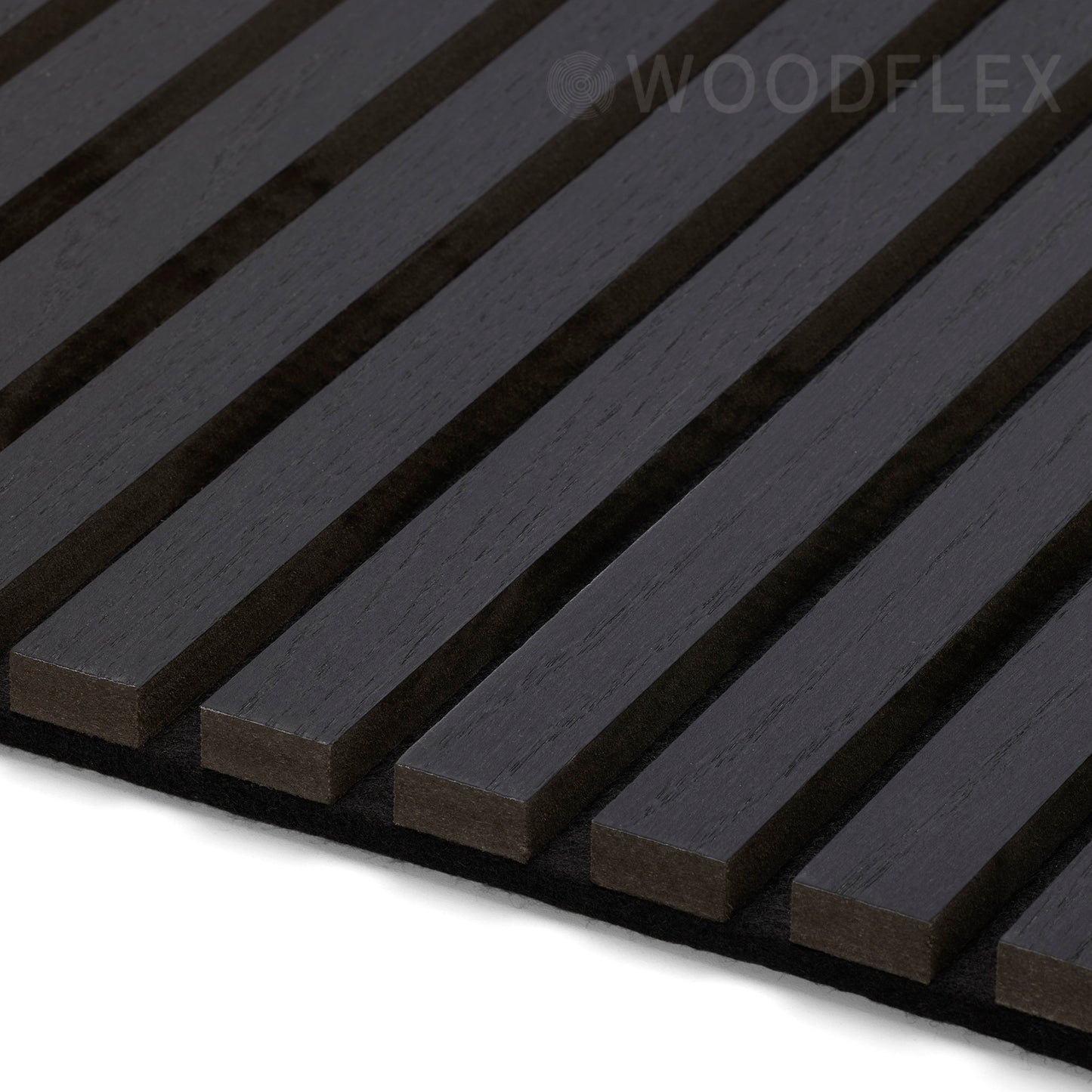 WOODFLEX Flexible Acoustic Wood Slat Wall Panel - Black Coated - 3000mm x 600mm