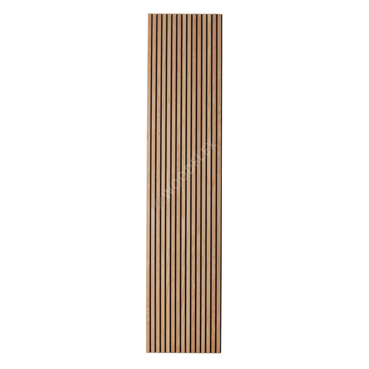 WOODFLEX Flexible Acoustic Wood Slat Panel - 3 Sided Full Wrap Oak Veneer on Black - 2700mm x 600mm