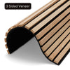 WOODFLEX Flexible Acoustic Wood Slat Panel - 3 Sided Full Wrap Oak Veneer on Black - 2700mm x 600mm