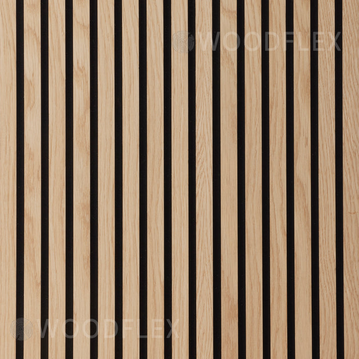 WOODFLEX Flexible Acoustic Wood Slat Wall Panel, Oak Veneer - 2700mm x ...