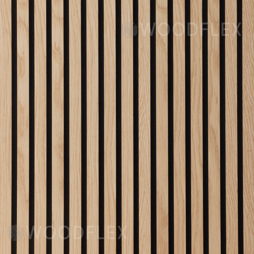 WOODFLEX Flexible Acoustic Wood Slat Wall Panel, Oak Veneer - 2700mm x ...