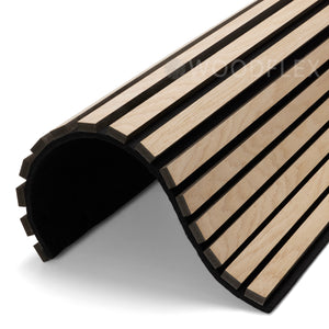 WOODFLEX Flexible Acoustic Wood Slat Wall Panel, Oak Veneer - 2700mm x 600mm