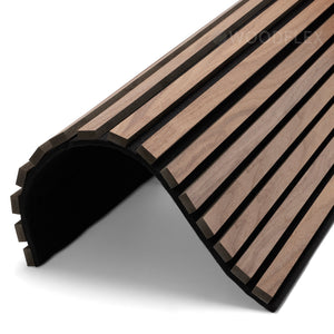 WOODFLEX Flexible Acoustic Wood Slat Wall Panel, Walnut Veneer - 2700mm x 600mm
