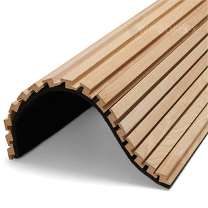 WOODFLEX Z-Style Acoustic Wood Slat Panel - 3 Sided Full Wrap Oak Veneer - 2700mm x 600mm