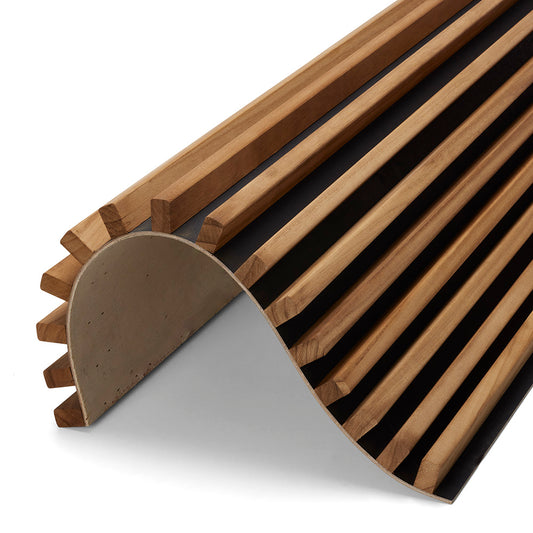 WOODFLEX Flexible Outdoor Hard Wood Batten Pool Fence Cladding - Oak & Black - 2400mm x 600mm