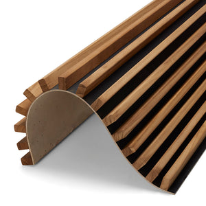 WOODFLEX Flexible Outdoor Hard Wood Batten Pool Fence Cladding - Oak & Black - 2400mm x 600mm