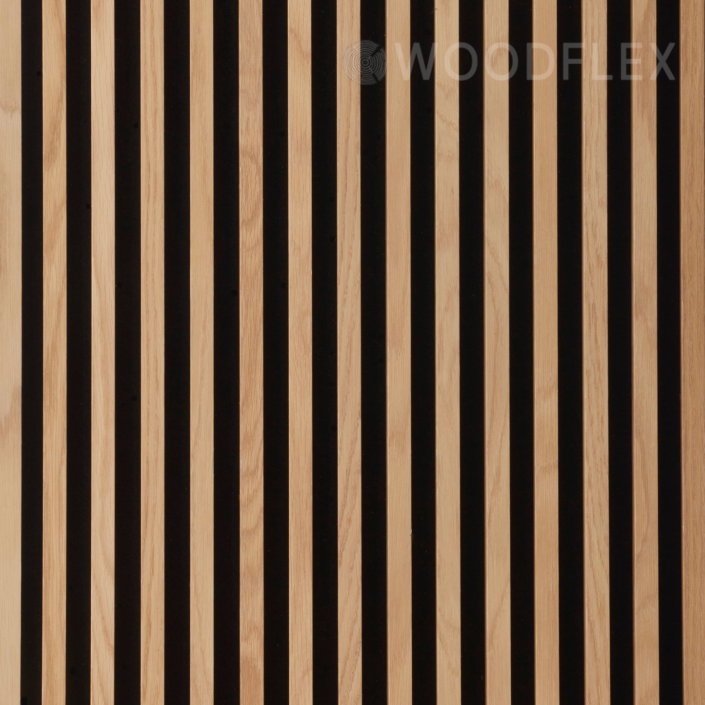 WOODFLEX Flexible Acoustic Battened Wood Slat Panel - 3 Sided Full Wrap Oak Veneer - 2700mm x 600mm