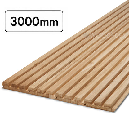 WOODFLEX Outdoor & Indoor Solid Hard Wood Slat Wall Ceiling Pool Fence Cladding - Paulownia - 3000mm x 545mm
