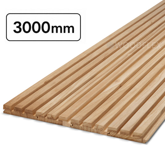 WOODFLEX Outdoor & Indoor Solid Hard Wood Slat Wall Ceiling Pool Fence Cladding - Paulownia - 3000mm x 545mm