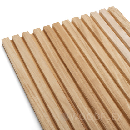 WOODFLEX Outdoor & Indoor Solid Hard Wood Slat Wall Ceiling Pool Fence Cladding - Paulownia - 2700mm x 545mm