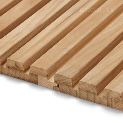 WOODFLEX Outdoor & Indoor Solid Hard Wood Slat Wall Ceiling Pool Fence Cladding - Paulownia - 2700mm x 545mm