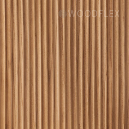 WOODFLEX Flexible Solid Paulownia Wood Slat Wall Panel - 2700mm x 600mm - Wave