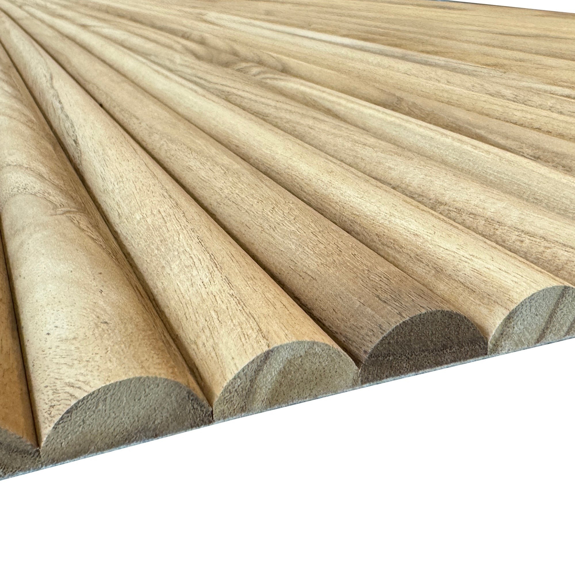 Half Rounded Panel WOODFLEX Flexible Wooden Slat Wall Panel - Paulownia Wood - Half Round ...