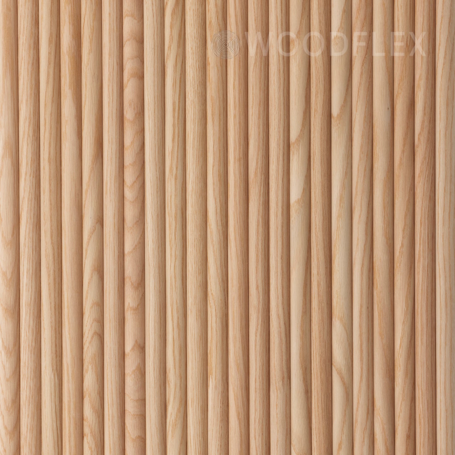 WOODFLEX Flexible Wooden Slat Wall Panel - Oak Veneer - 2700mm x 600mm - Half Round
