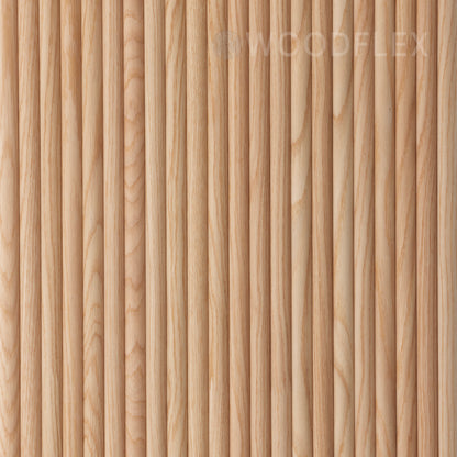 WOODFLEX Flexible Wooden Slat Wall Panel - Oak Veneer - 2700mm x 600mm - Half Round