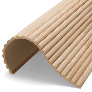 WOODFLEX Flexible Wooden Slat Wall Panel - Oak Veneer - 2700mm x 600mm - Half Round
