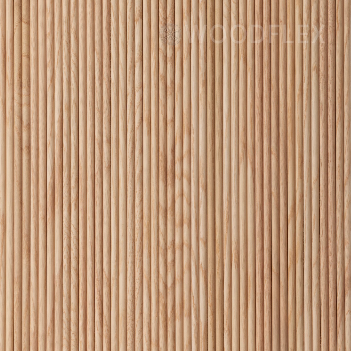 WOODFLEX Flexible Wooden Slat Wall Panel - Oak Veneer - 2700mm x 600mm - Mini Half Round