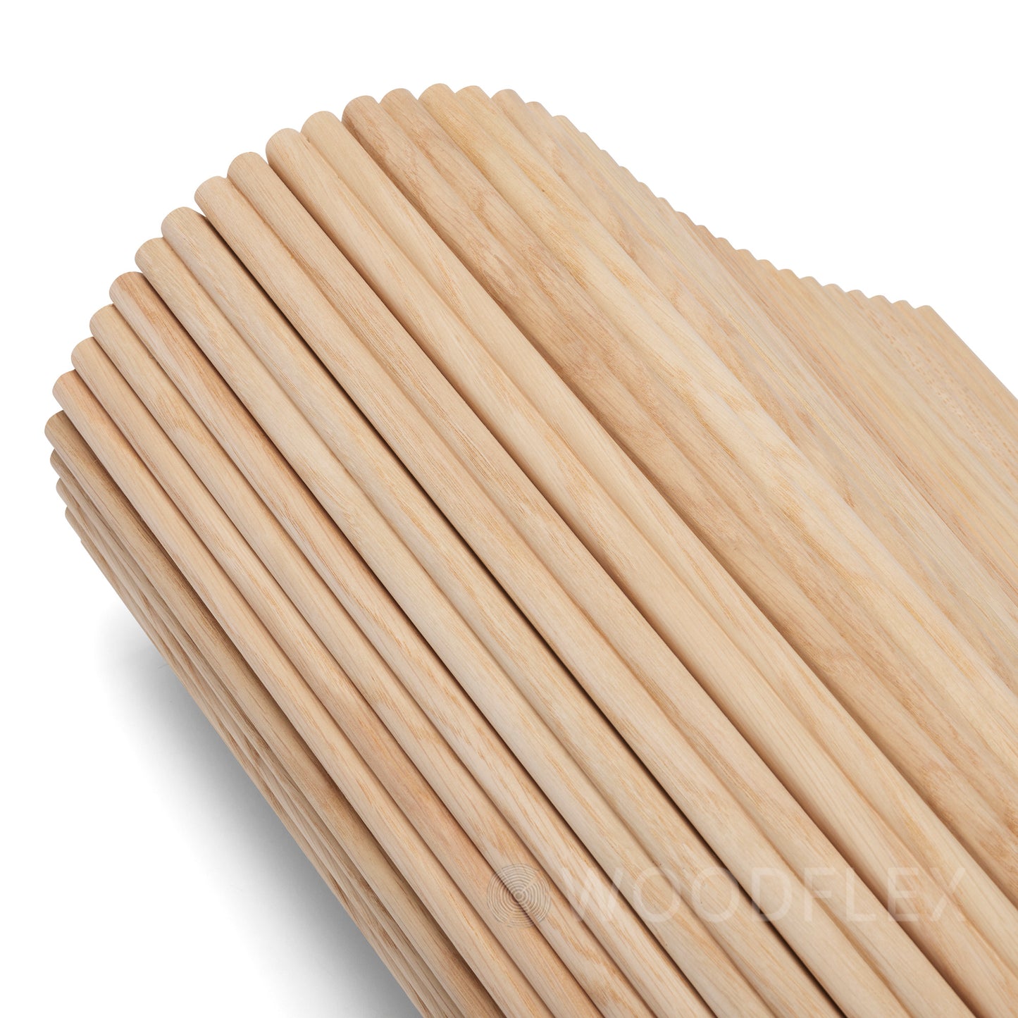 WOODFLEX Flexible Wooden Slat Wall Panel - Oak Veneer - 2700mm x 600mm - Mini Half Round