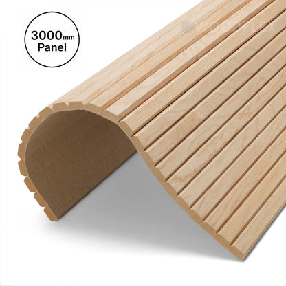 WOODFLEX Flexible Wooden Slat Wall Panel - Oak Veneer - 3000mm x 600mm - Trapezium