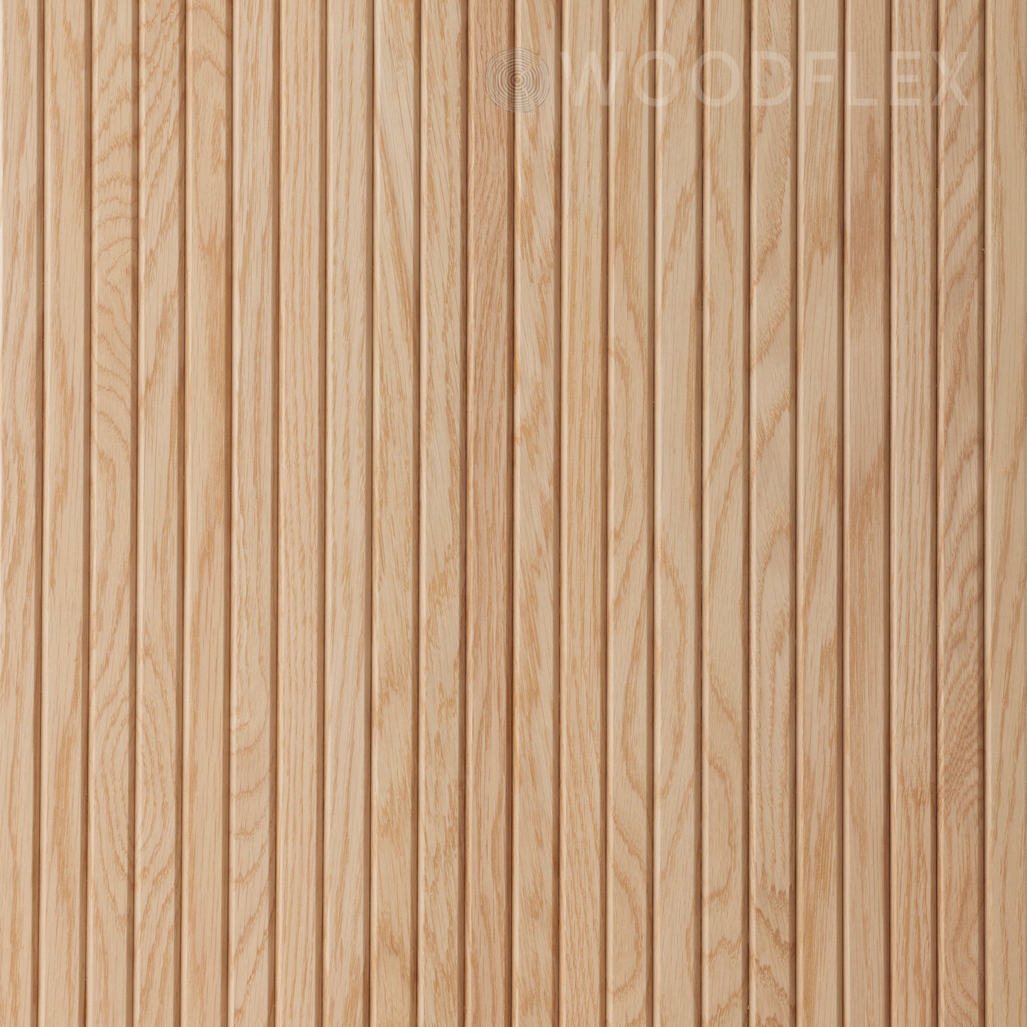WOODFLEX Flexible Wooden Slat Wall Panel - Oak Veneer - 2700mm x 600mm - Trapezium