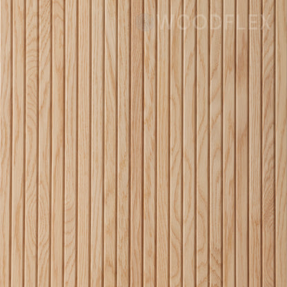 WOODFLEX Flexible Wooden Slat Wall Panel - Oak Veneer - 2700mm x 600mm - Trapezium