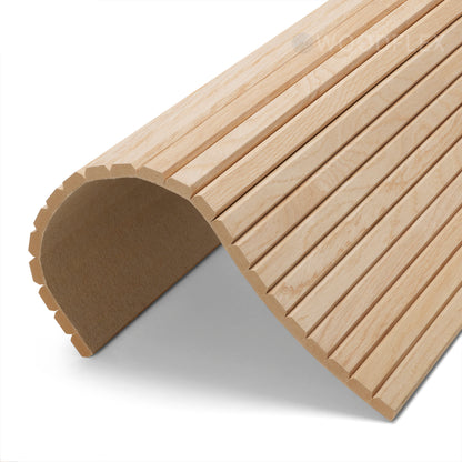 WOODFLEX Flexible Wooden Slat Wall Panel - Oak Veneer - 2700mm x 600mm - Trapezium