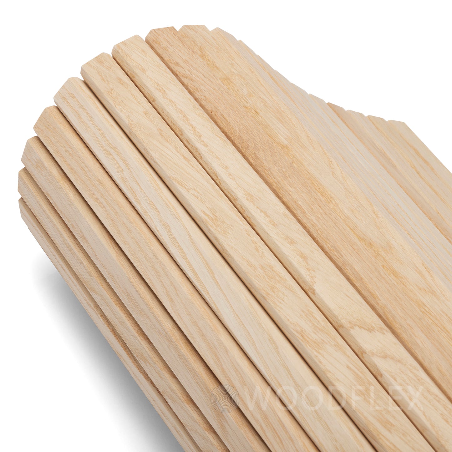WOODFLEX Flexible Wooden Slat Wall Panel - Oak Veneer - 2700mm x 600mm - Trapezium