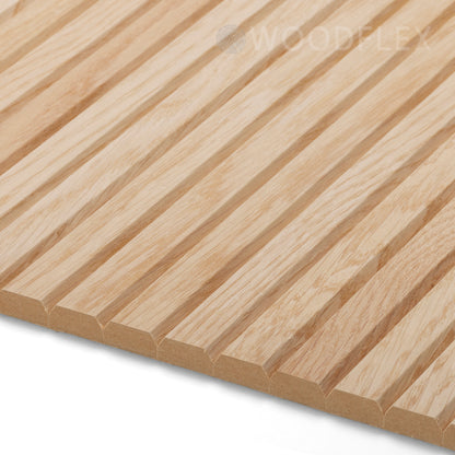 WOODFLEX Flexible Wooden Slat Wall Panel - Oak Veneer - 2700mm x 600mm - Trapezium