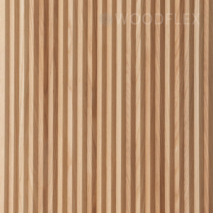 WOODFLEX Flexible Wooden Slat Wall Panel - Oak Veneer - 2700mm x 600mm - Triangle