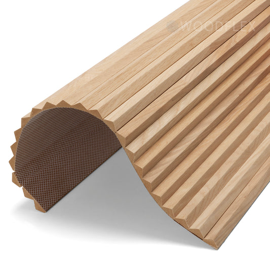 WOODFLEX Flexible Wooden Slat Wall Panel - Oak Veneer - 2700mm x 600mm - Triangle