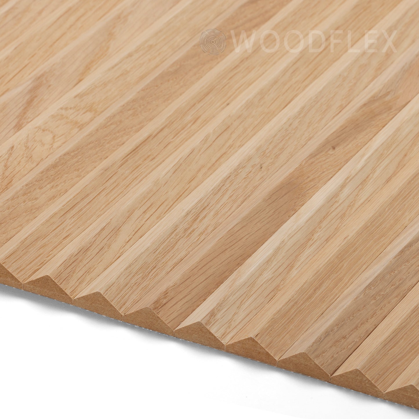 WOODFLEX Flexible Wooden Slat Wall Panel - Oak Veneer - 2700mm x 600mm - Triangle