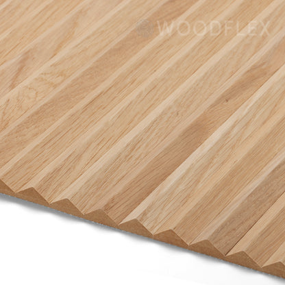 WOODFLEX Flexible Wooden Slat Wall Panel - Oak Veneer - 2700mm x 600mm - Triangle