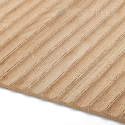 WOODFLEX Flexible Wooden Slat Wall Panel - Oak Veneer - 2700mm x 600mm - Wave