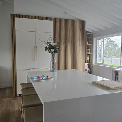 WOODFLEX Outdoor & Indoor Solid Hard Wood Slat Wall Ceiling Pool Fence Cladding - Paulownia - 2700mm x 545mm