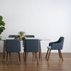 JOLLIN  Arm Chair - Walnut & Blue