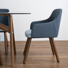 JOLLIN  Arm Chair - Walnut & Blue