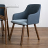 JOLLIN  Arm Chair - Walnut & Blue