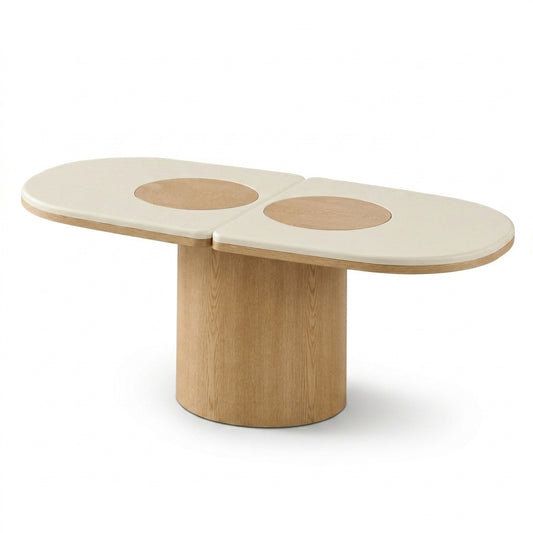 SILVAN Rectangular Coffee Table Oak & Cement surface 120x60x47