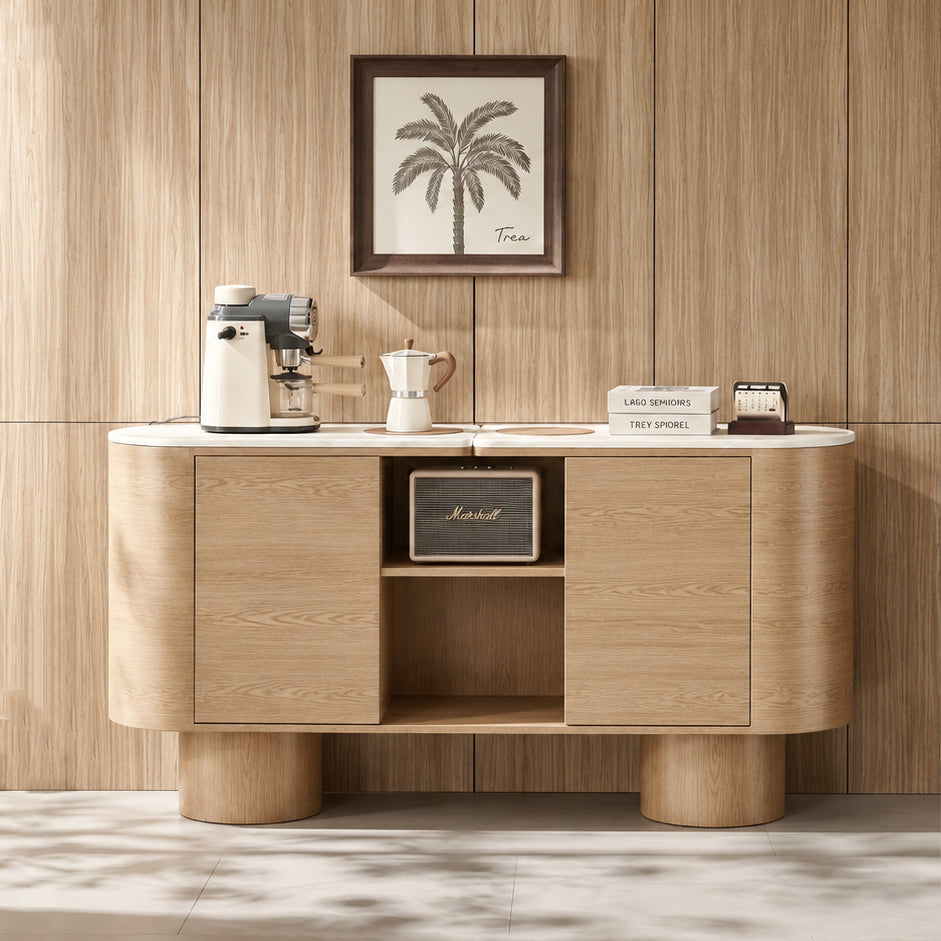 SILVAN 180cm Sideboard  - Oak & MicroCement