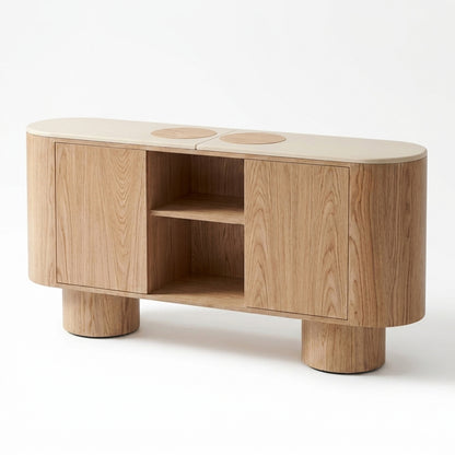 SILVAN 180cm Sideboard  - Oak & MicroCement