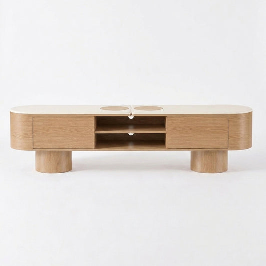 SILVAN Entertainment TV Unit 210cm - Microcement & Oak