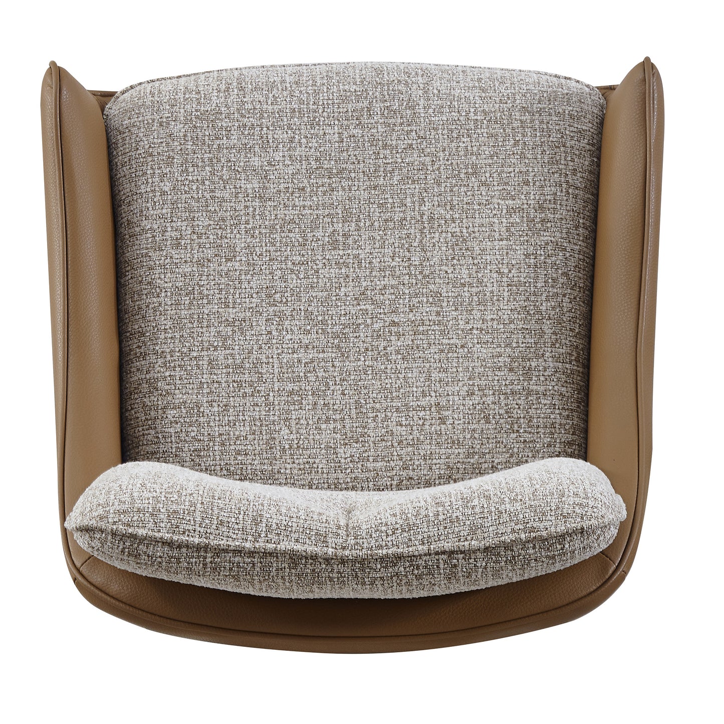 ALDEN Swivel Dining Chair - Tan PU Leather & Beige
