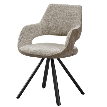 LINDEN Swivel Dining Chair - Caramel & Black